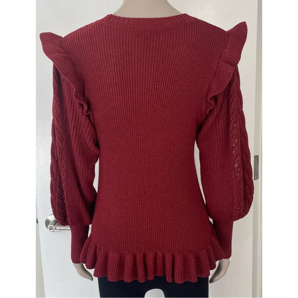 Jessica Simpson Maroon Gemma Knit Sweater